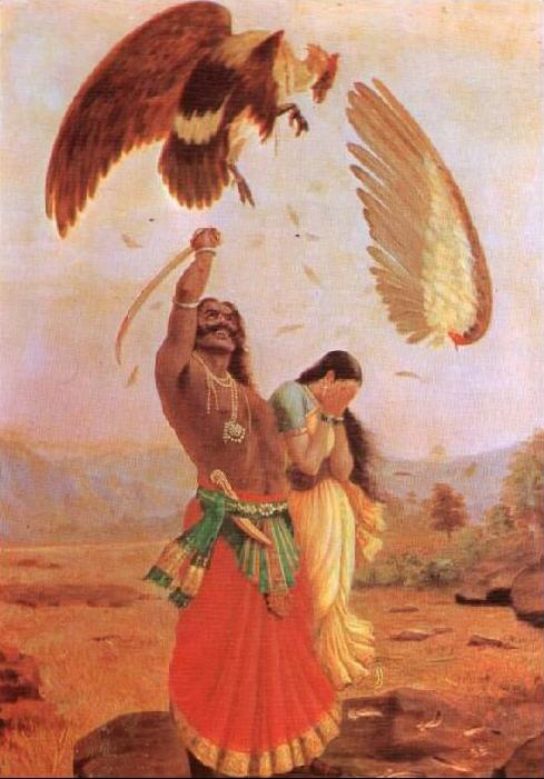 Jatayu Vadha by Raja Ravi Varma | Novacards Blog