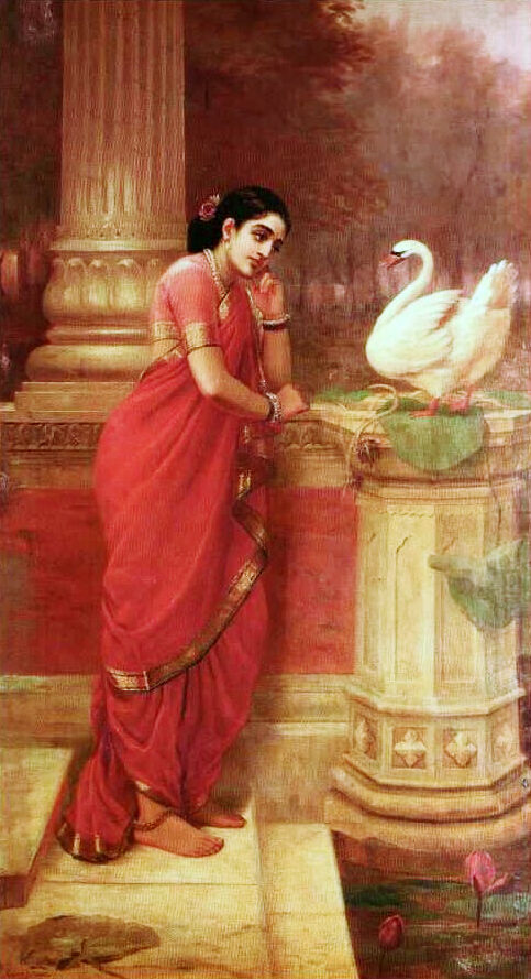 Hamsa Damayanti by Raja Ravi Varma | Novacards Blog